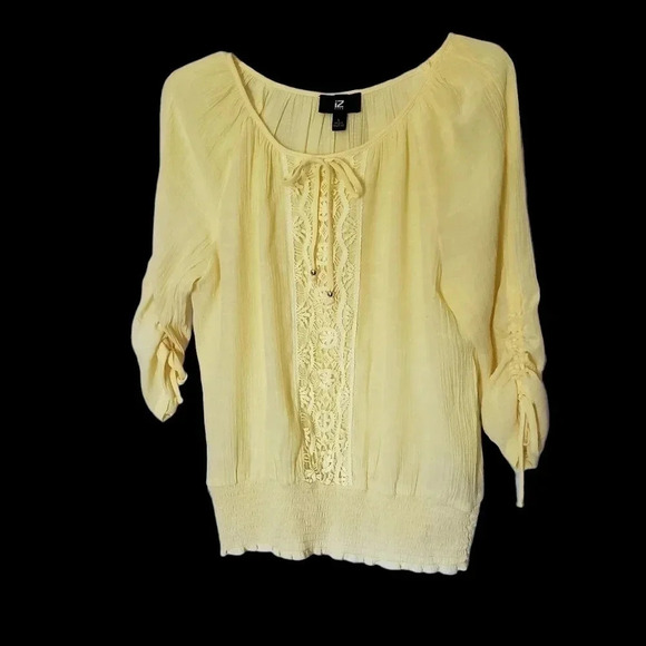Iz Byer Tops - -IZ Byer women blouse size L yellow color